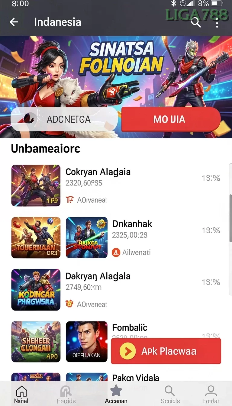 Cuplikan layar DANAGAME — aktivitas